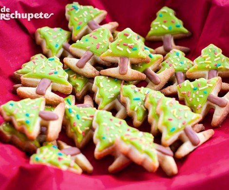 Cómo decorar galletas. Mini abetos de Navidad