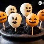 Cake pops de chocolate de calabazas y esqueletos para Halloween