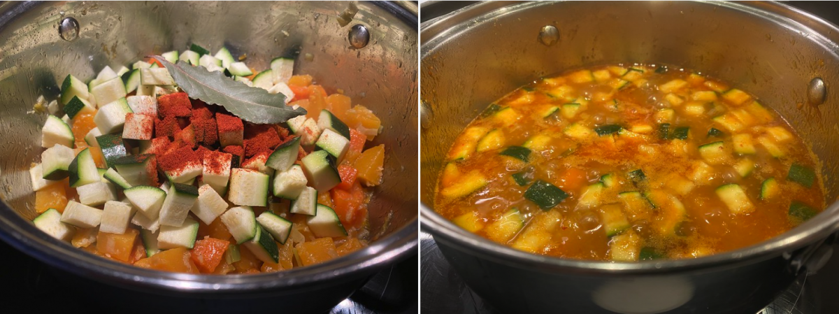 Cómo hacer garbanzos con verduras - caldo